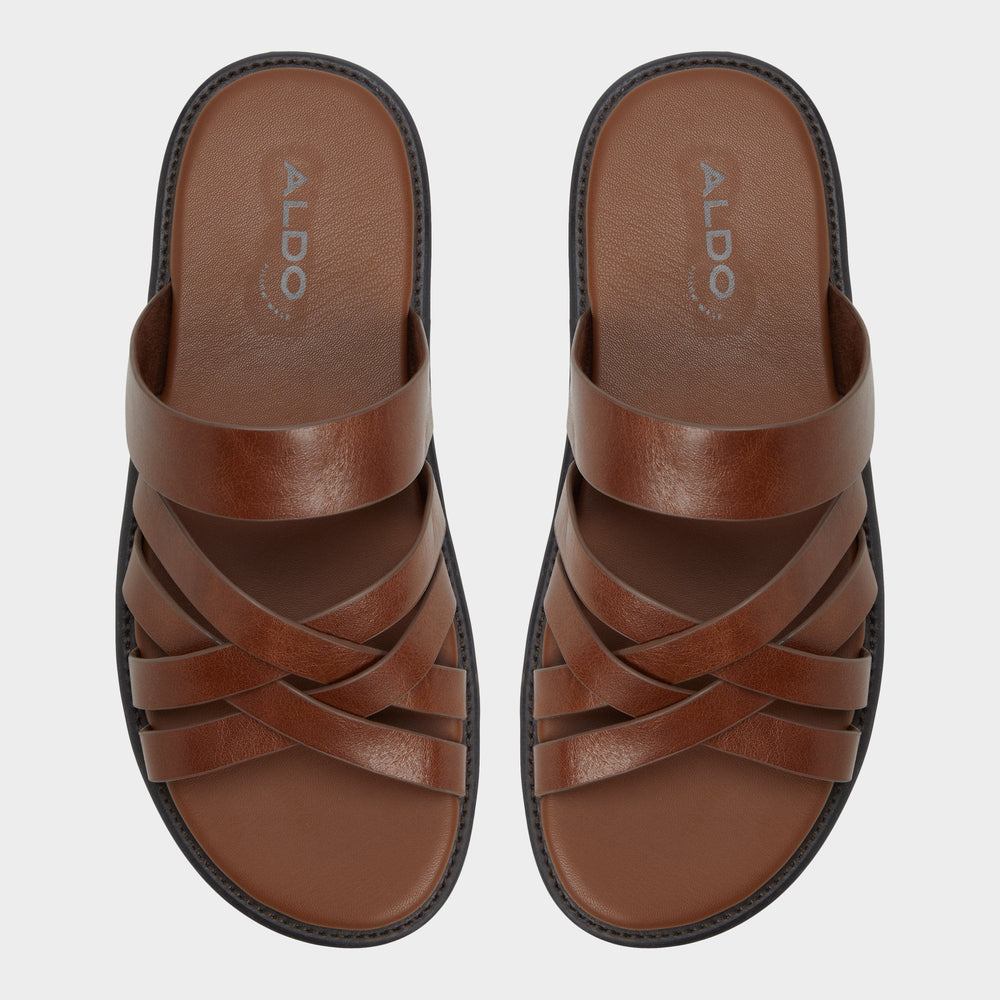 Aldo Haniff Cognac Men's Sandals & Slides - Strappy flat sandal Cognac