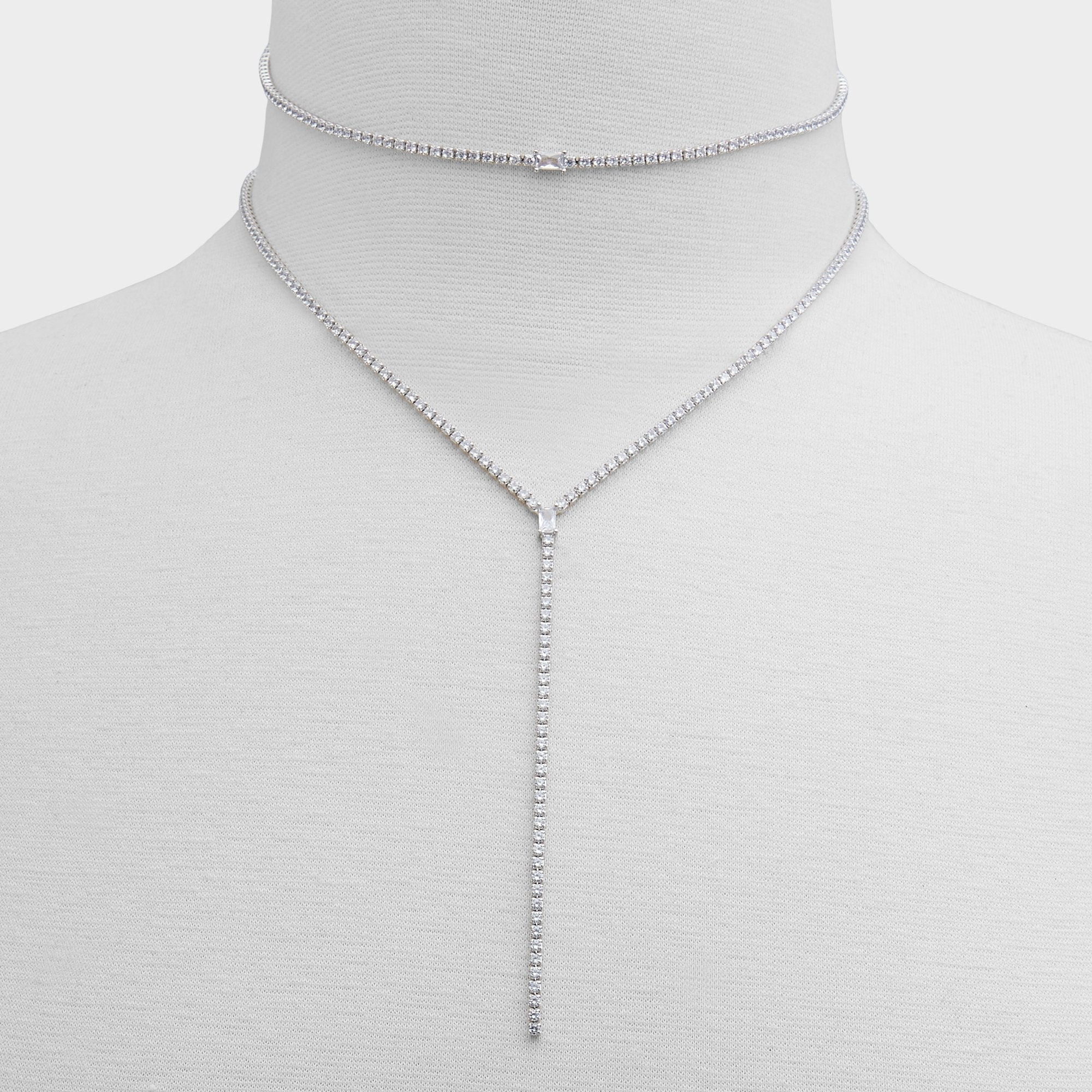 Aldo Alata Silver/Clear Multi Women's Cubic Zirconia - Necklace Silver/Clear Multi