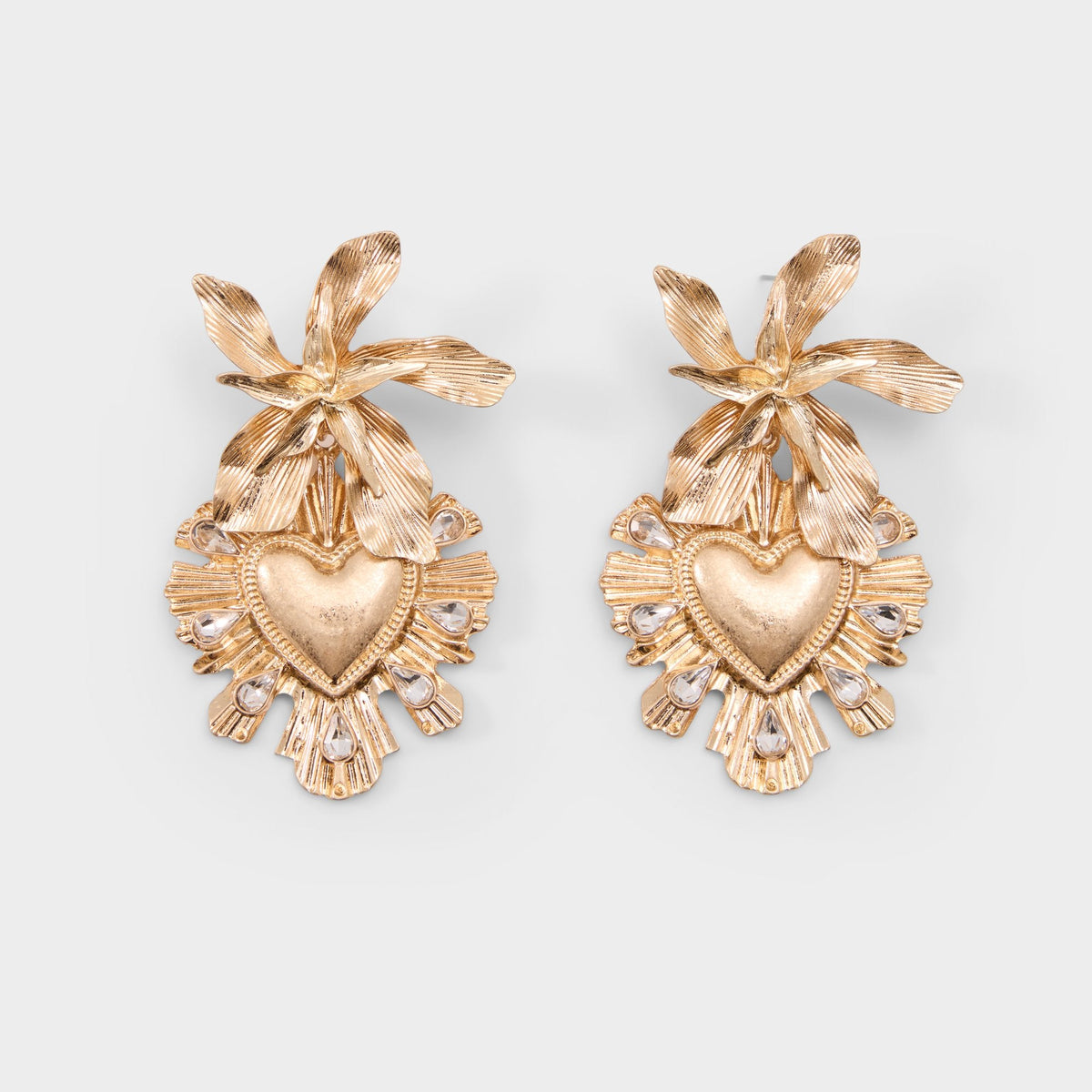 Aldo Scarllett in Gold Clear Multi - Chandelier earrings Gold/clear multi