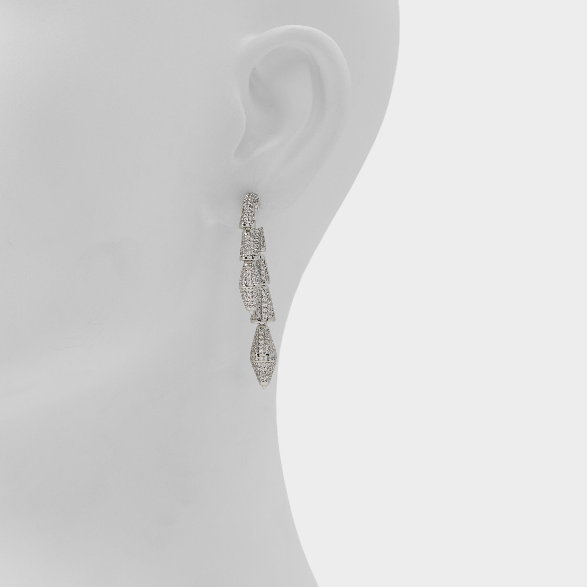 Aldo Serrpente in Silver Clear Multi - Statement earrings Silver/clear multi
