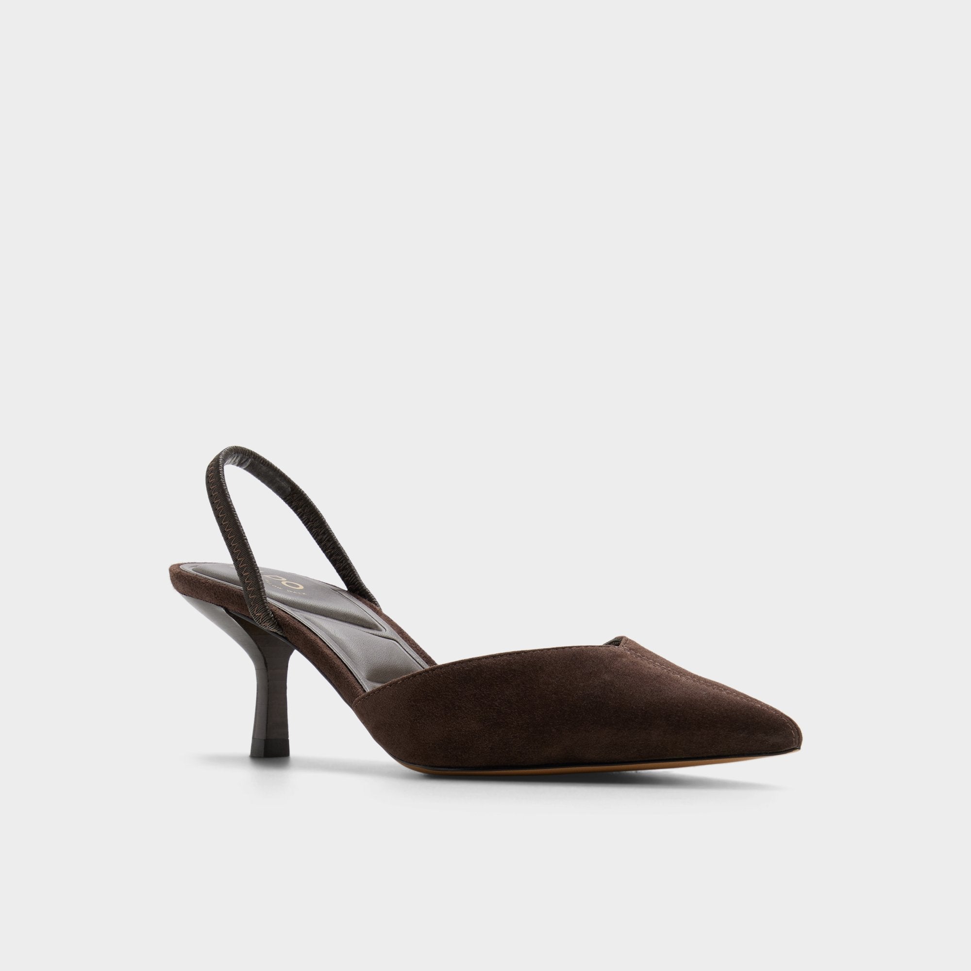 Aldo Re in Olivia Dark Brown - Sling back high heel, Stiletto heel Dark brown