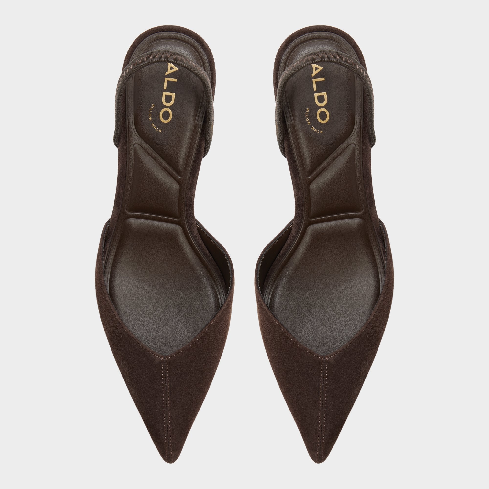 Aldo Re in Olivia Dark Brown - Sling back high heel, Stiletto heel Dark brown