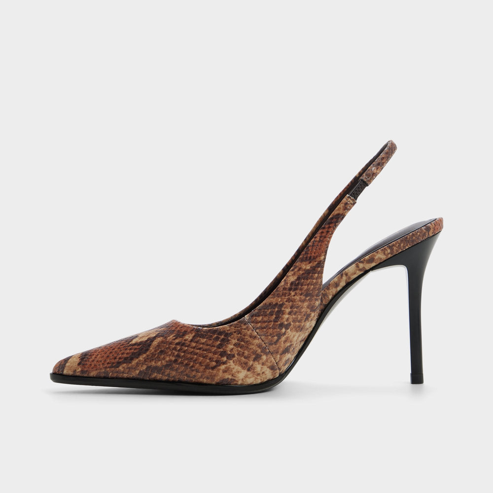 Aldo Re in Samantha Brown Multi - Sling back high heel, Stiletto heel Brown multi