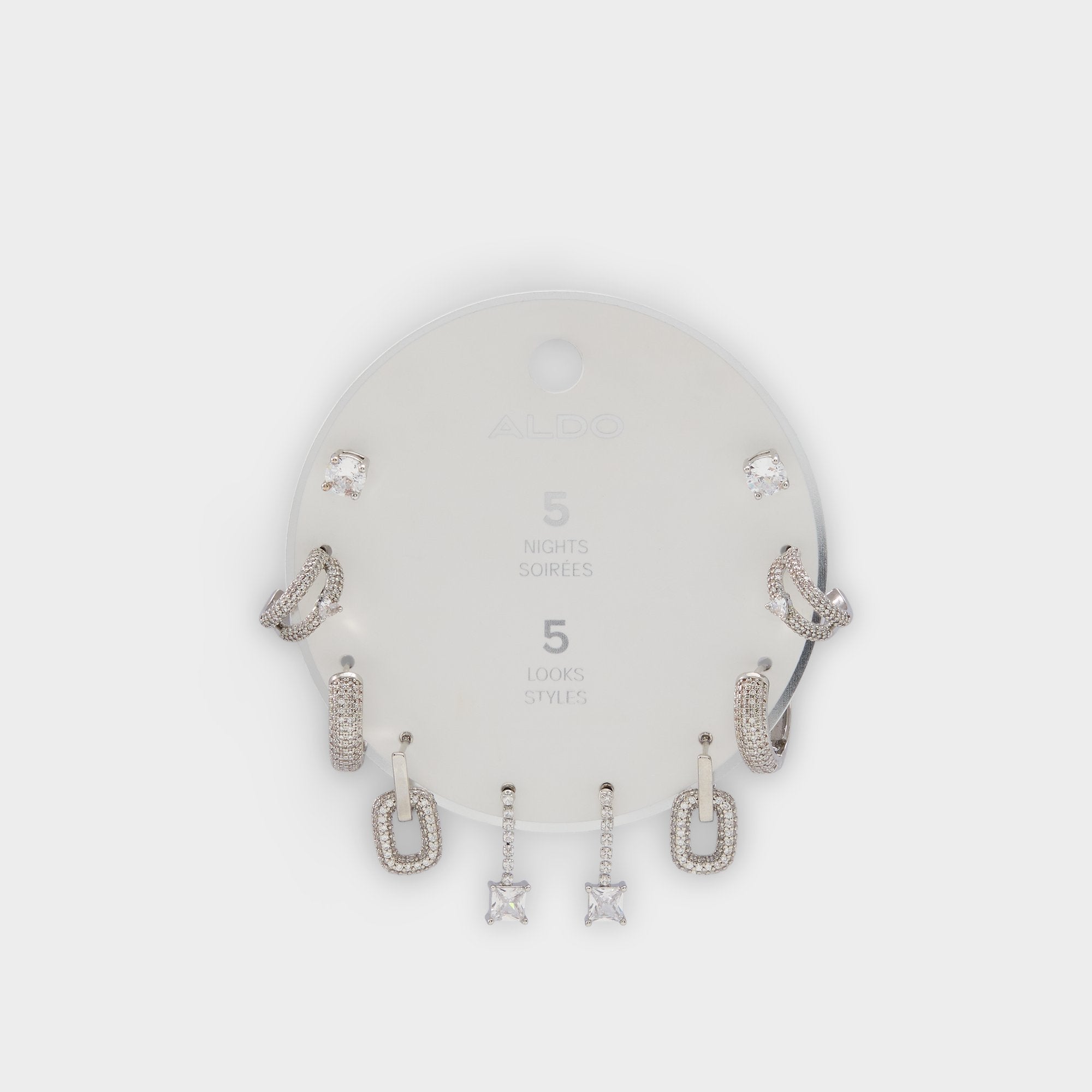 Aldo Fivelookss Silver/Clear Multi Women's Earrings - Earring set Silver/clear multi