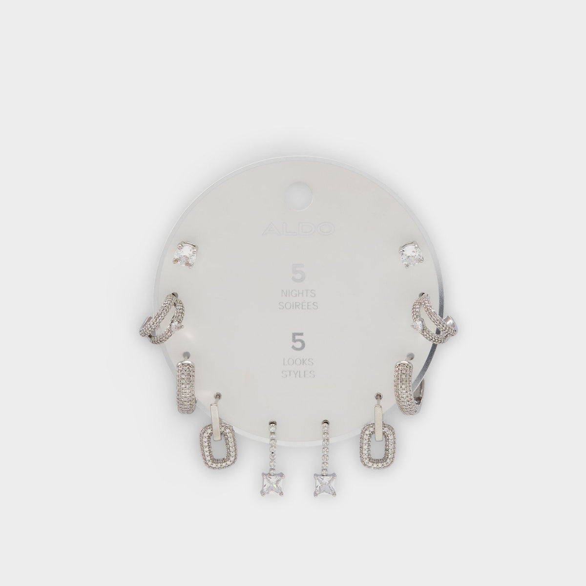 Aldo Fivelookss Silver/Clear Multi Women's Earrings - Earring set Silver/clear multi