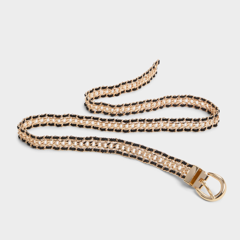 Aldo Albemarle Black/Gold Multi Women's Belts - Belt Black/gold multi